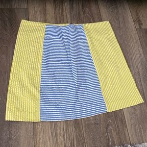 Vineyard Vines blue and yellow seersucker skirt
